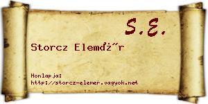 Storcz Elemér névjegykártya